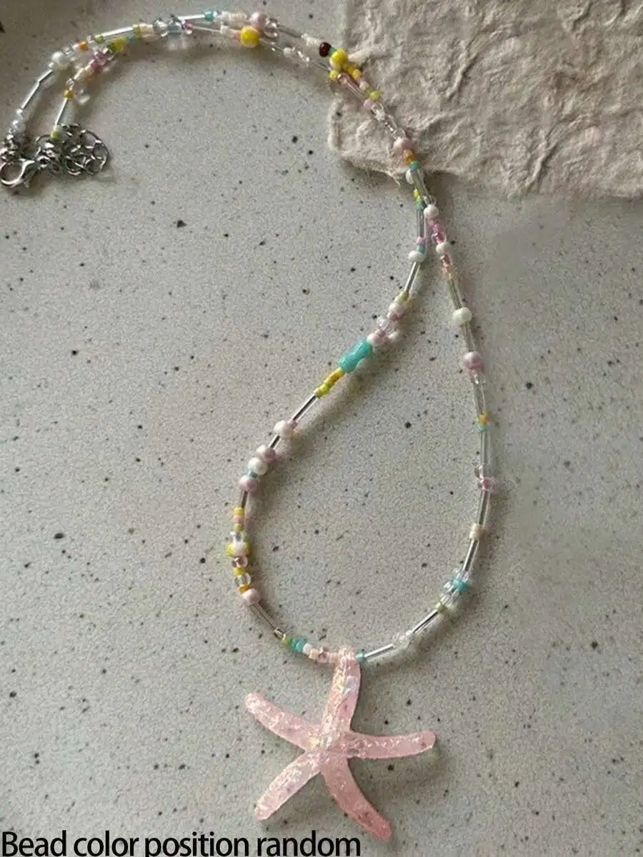 Bohemian Style Colorful Beaded Sea Star Resin Pendant Necklace For Women Summer Beach Holiday
Bohemian Style Colorful Beaded Sea Star Resin Pendant Necklace For Women Summer Beach Holiday