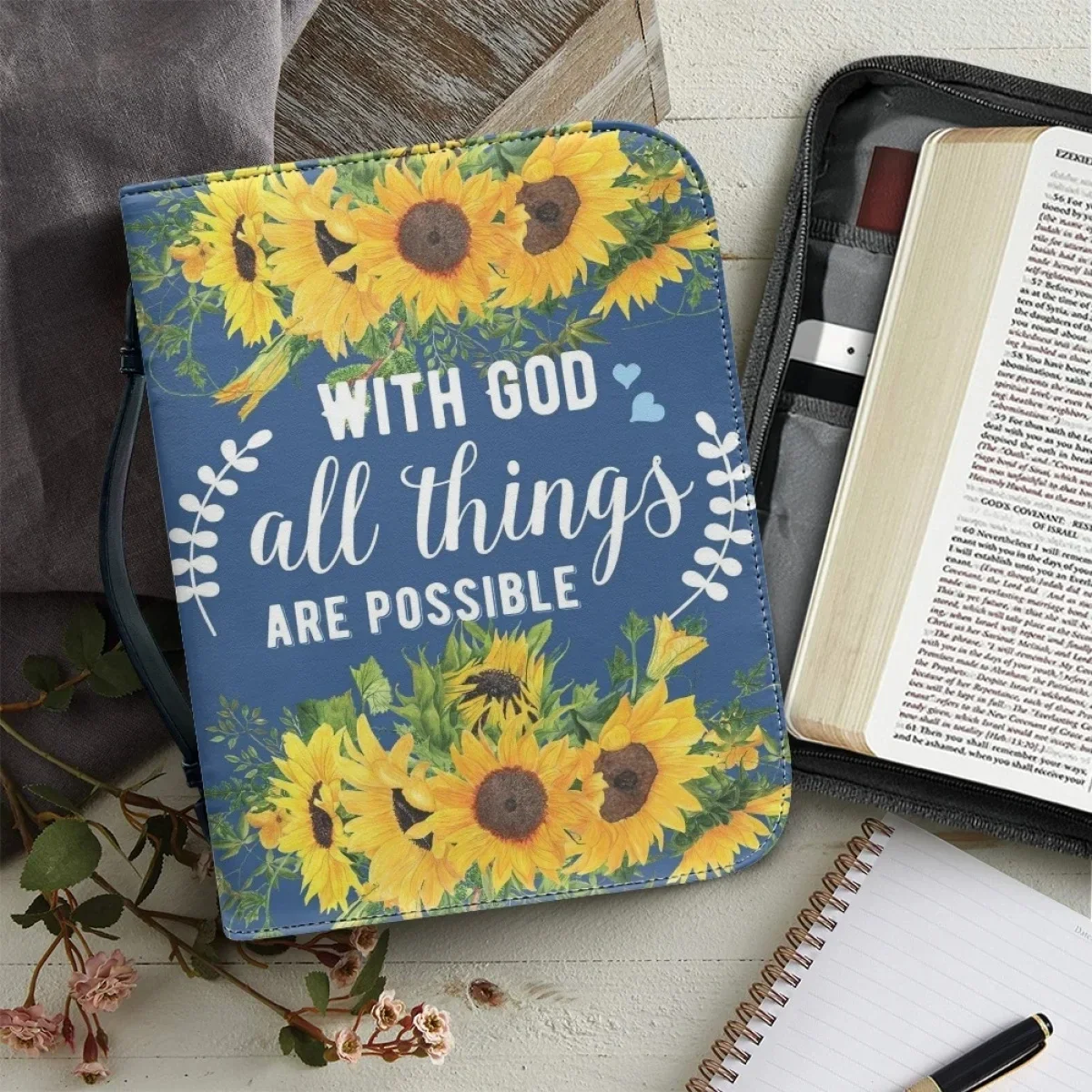 Sunflower Christianity Bible Storage Bags Women Zipper Handle Handbags Study Book Holy Storage Boxes for Ladies Bible Cover Case
Sunflower Christianity Bible Storage Bags Women Zipper Handle Handbags Study Book Holy Storage Boxes for Ladies Bible Cover Case