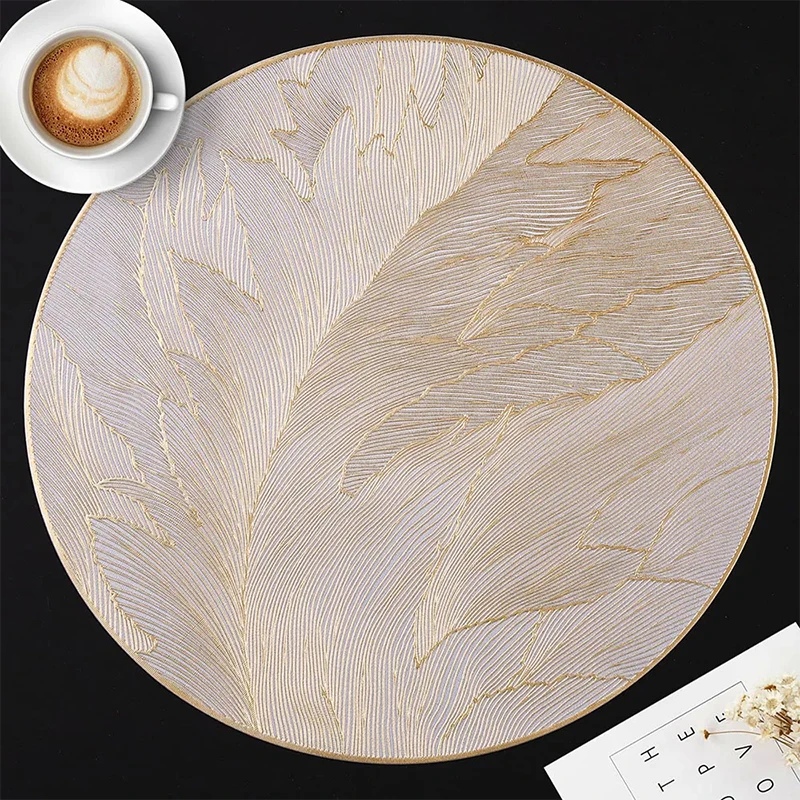 Round Luxury Placemats Non-Slip Table Mats Heat Resistant Pressed Vinyl Place Mats For Dinner Table Decor Kitchen Accessories
Round Luxury Placemats Non-Slip Table Mats Heat Resistant Pressed Vinyl Place Mats For Dinner Table Decor Kitchen Accessories