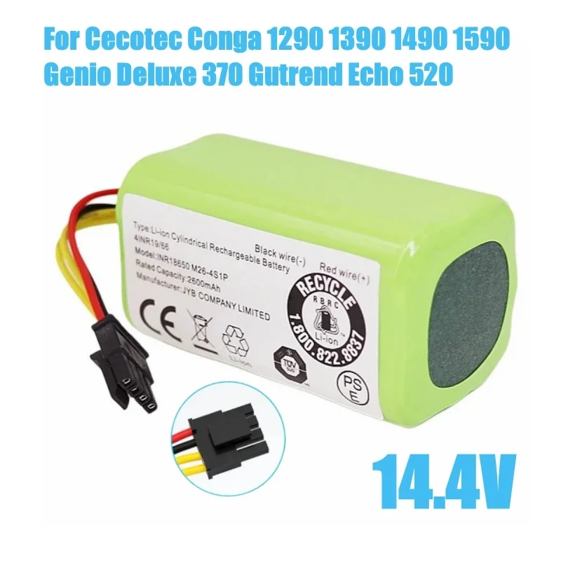 14.4V 3500nAh Vacuum Cleaner Battery For Cecotec Conga 1290 1390 1490 1590 Vacuum Cleaner Genio Deluxe 370 Gutrend Echo 520
14.4V 3500nAh Vacuum Cleaner Battery For Cecotec Conga 1290 1390 1490 1590 Vacuum Cleaner Genio Deluxe 370 Gutrend Echo 520