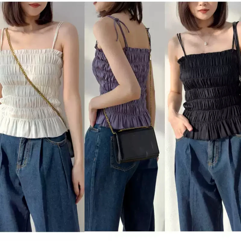 TAJIYANE 93% Real Mulberry Silk Tank Tops Woman Sexy Sleeveless Summer Tops 2026 Pleated Slim Camisole Ladies Clothes кроп топ
TAJIYANE 93% Real Mulberry Silk Tank Tops Woman Sexy Sleeveless Summer Tops 2026 Pleated Slim Camisole Ladies Clothes кроп топ