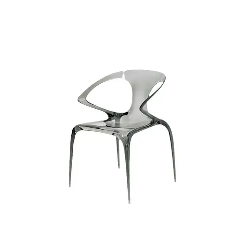 Acrylic dining chair household with armrests transparent crystal chair i plastic leisure chair