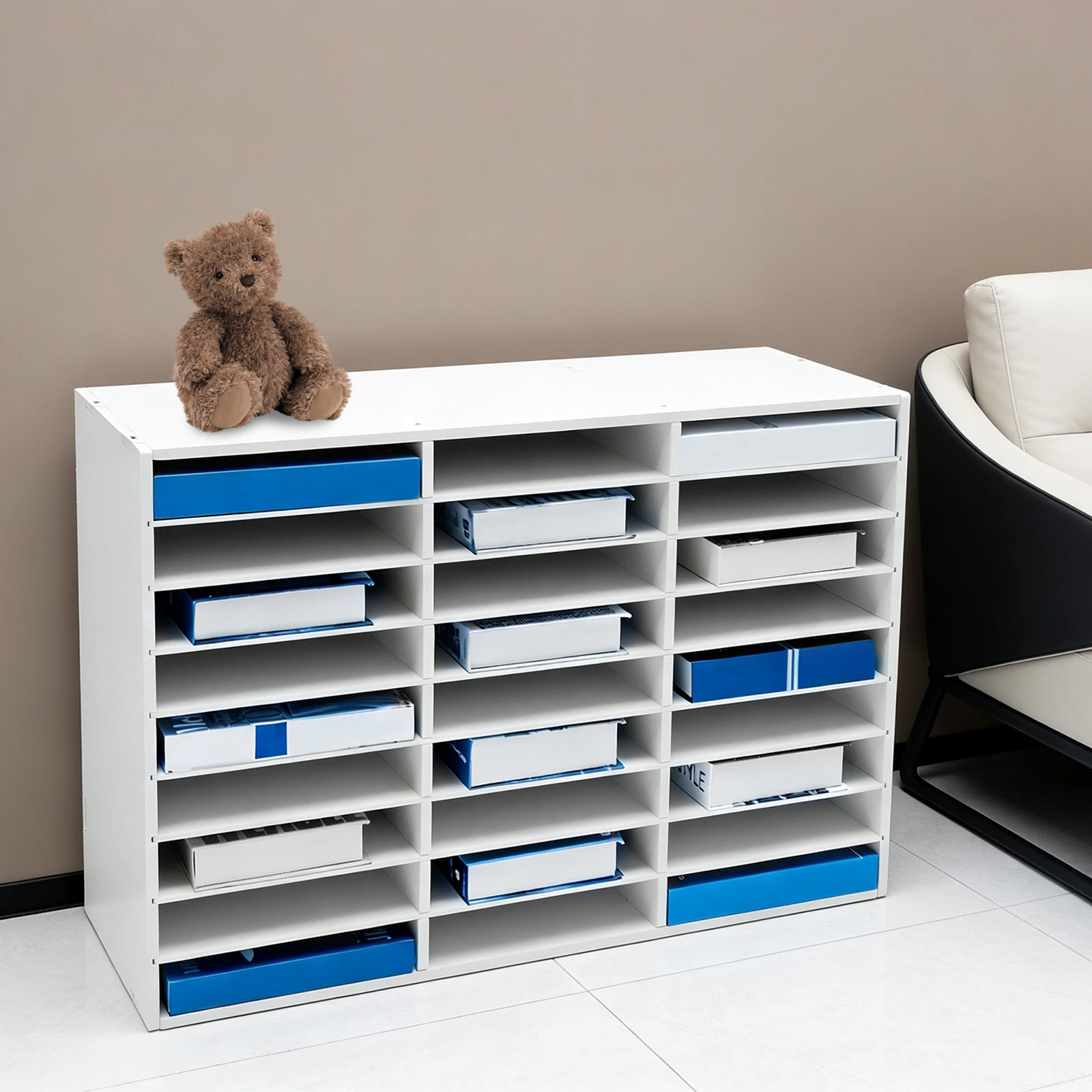 Desktop Literature Organizer, 27 Compartments Adjustable File Sorter Mail Center, White Magazine Holder Paper Storage Cabinet, Classroom Keepers Mailbox for Office Home
Desktop Literature Organizer, 27 Compartments Adjustable File Sorter Mail Center, White Magazine Holder Paper Storage Cabinet, Classroom Keepers Mailbox for Office Home