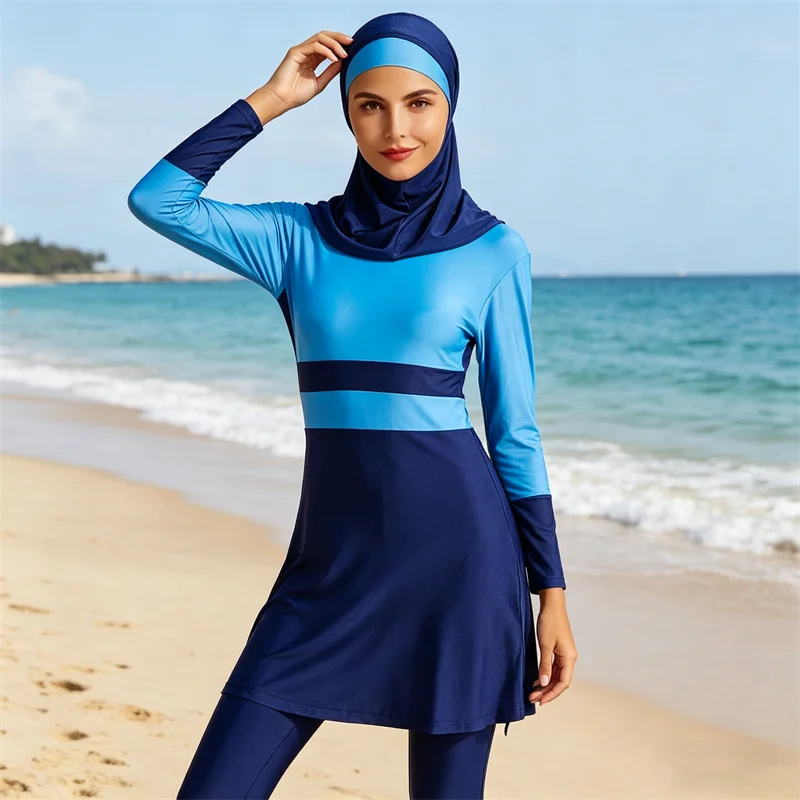 Elastic Muslim Women Swimwear 3-Piece Set Burkini Modest Swimsuit Hijab Long Sleeve Beachwear Femme Musulmane Maillot De Bain
Elastic Muslim Women Swimwear 3-Piece Set Burkini Modest Swimsuit Hijab Long Sleeve Beachwear Femme Musulmane Maillot De Bain