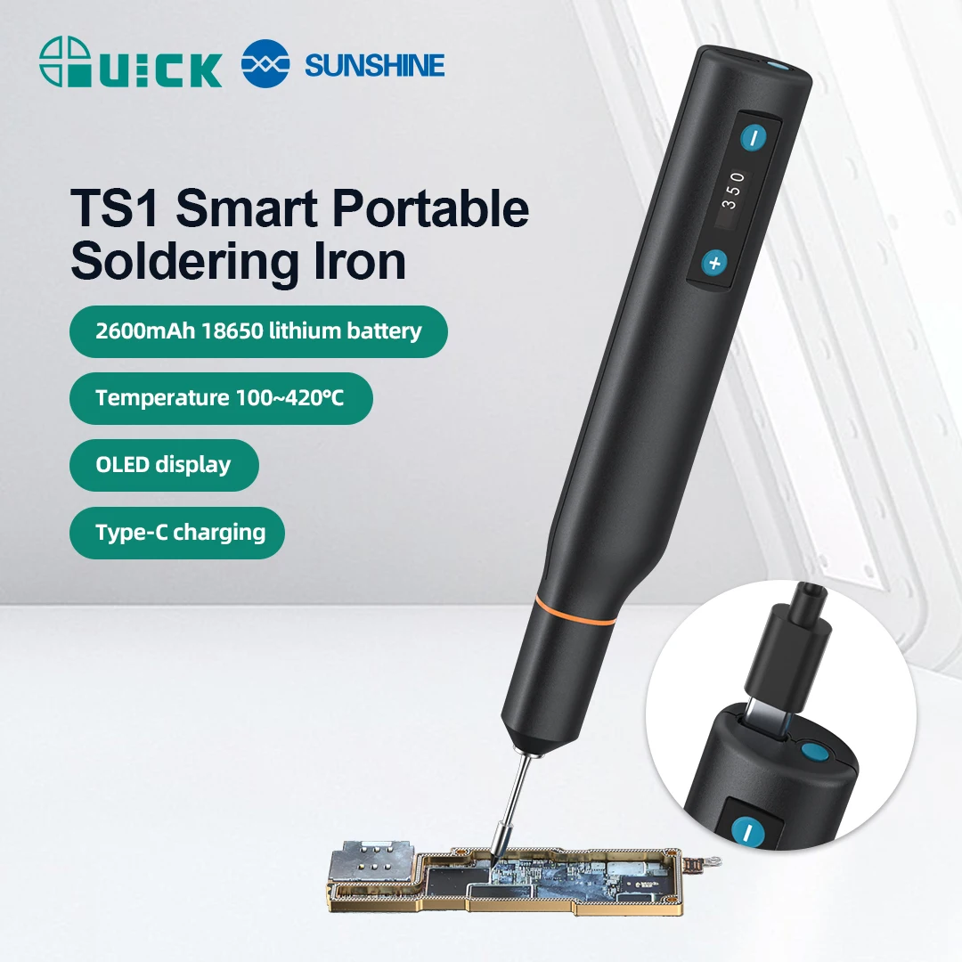 QUICK TS1 Smart Portable Soldering Iron Integrated Precision Welding Tip LCD Display, Stable Temperature, Repair Tools
QUICK TS1 Smart Portable Soldering Iron Integrated Precision Welding Tip LCD Display, Stable Temperature, Repair Tools