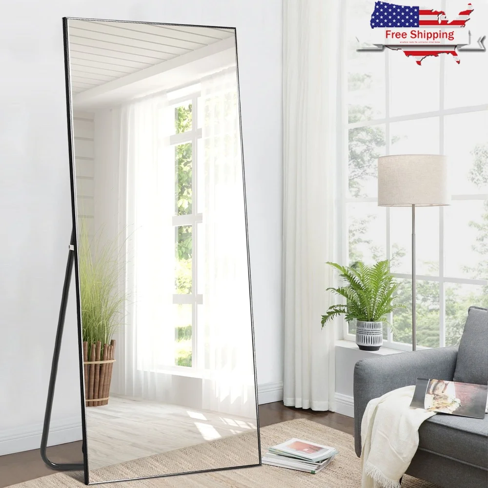 Негабаритное напольное зеркало в полный рост с подставкой, настенная рама из алюминиевого сплава HD, взрывозащищенное, небьющееся, 71 x 32 
Негабаритное напольное зеркало в полный рост с подставкой, настенная рама из алюминиевого сплава HD, взрывозащищенное, небьющееся, 71 x 32