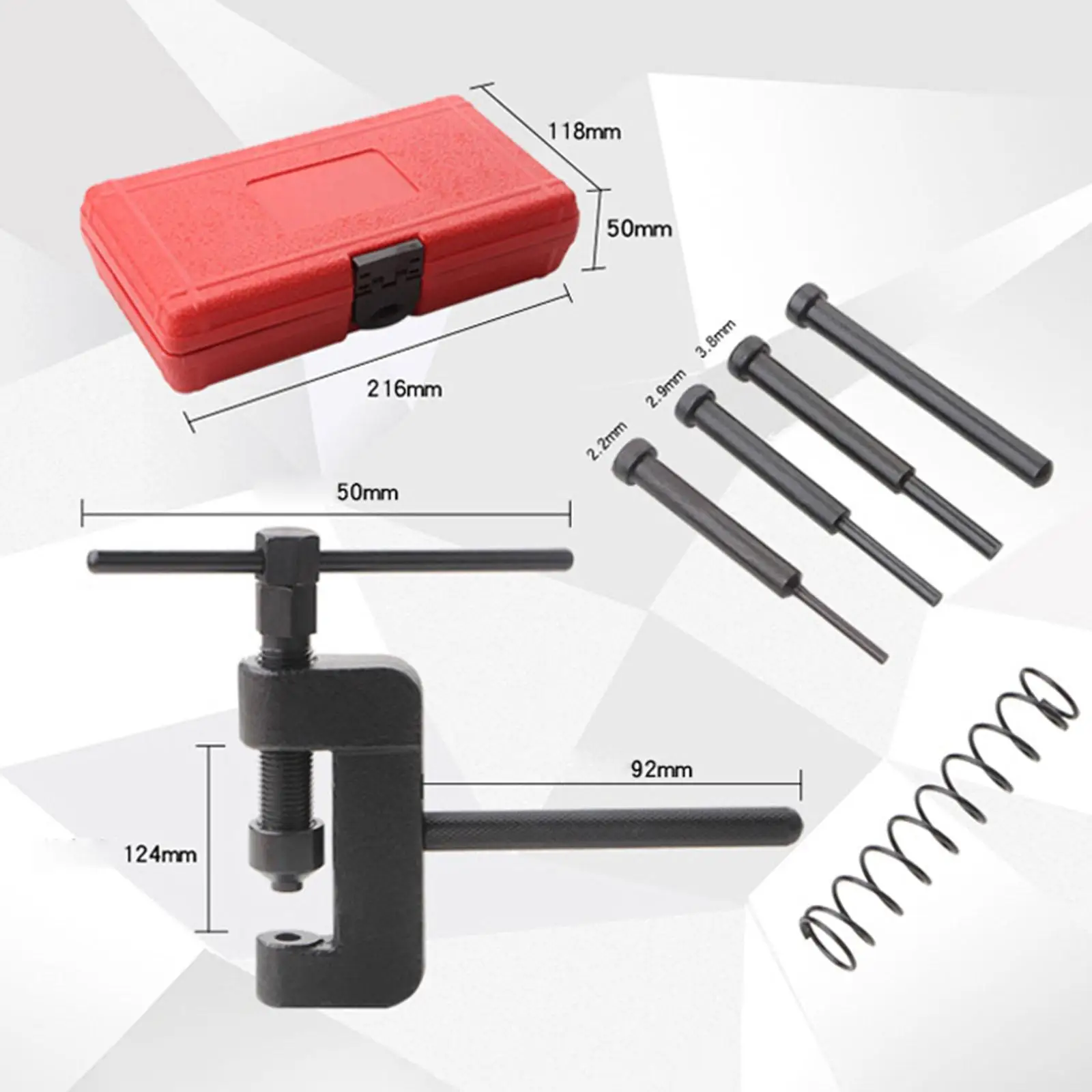 Versatile Motorcycle Chain Cutter Rivet Tool Chain Link Breaker Set Steel Construction for Bike Cleaning and Repair
Versatile Motorcycle Chain Cutter Rivet Tool Chain Link Breaker Set Steel Construction for Bike Cleaning and Repair