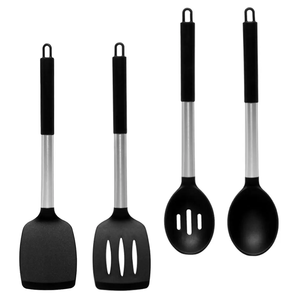 4Pcs Kitchen Utensils Set Black Silicone Spatula Cooking Tools Slotted Spoon Heat Resistant Reusable Non Stick Stainless Steel
4Pcs Kitchen Utensils Set Black Silicone Spatula Cooking Tools Slotted Spoon Heat Resistant Reusable Non Stick Stainless Steel