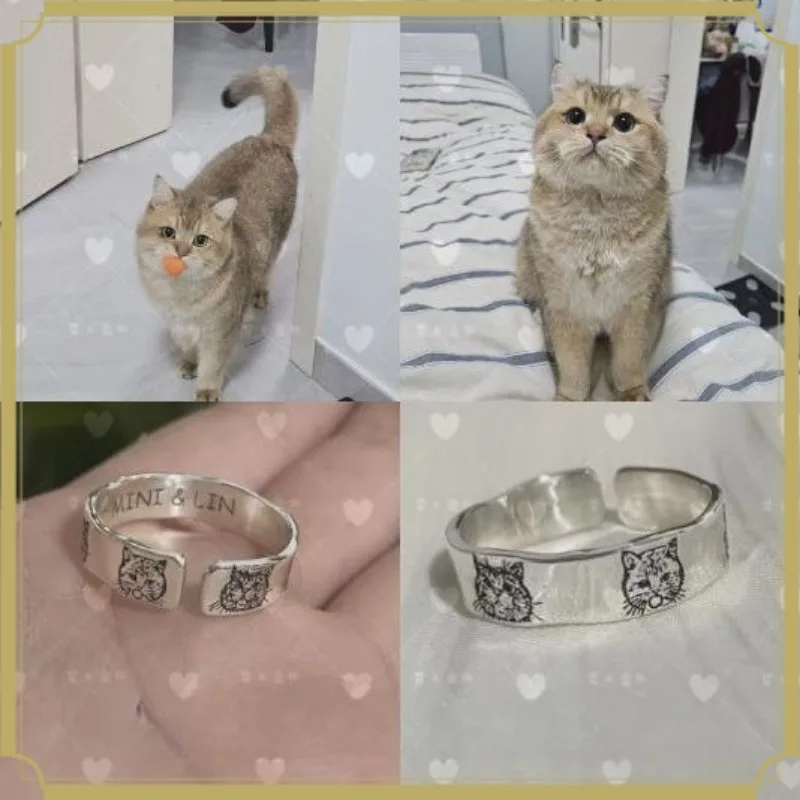 Customized Pet Cat and Dog Avatar Engraving Ring 999 Sterling Silver Commemorative Gift Portrait Photo Ring
Customized Pet Cat and Dog Avatar Engraving Ring 999 Sterling Silver Commemorative Gift Portrait Photo Ring