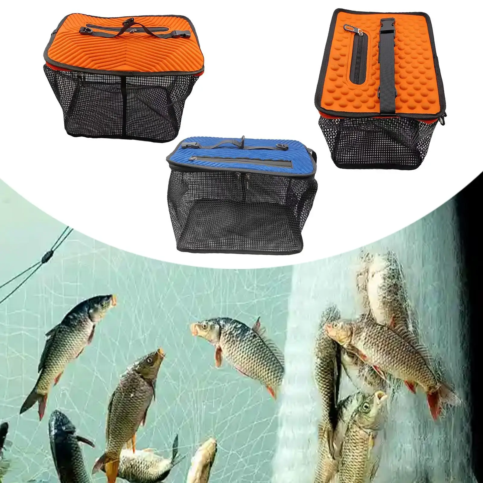Floating Fishing Basket Folding Top Zipper with 10M Rope Nylon Fish Basket Fishing Net
Floating Fishing Basket Folding Top Zipper with 10M Rope Nylon Fish Basket Fishing Net