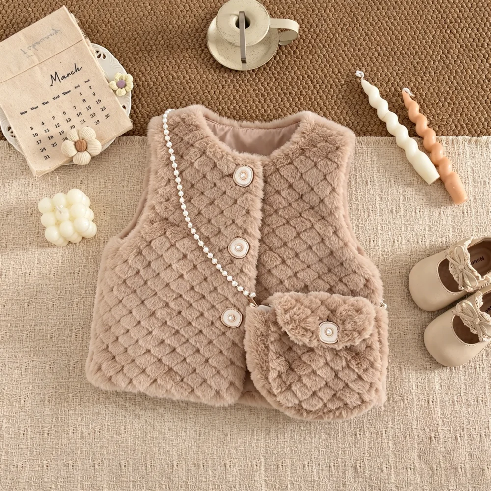 Baby Clothing Autumn And Winter Solid Color Lamb Wool Warm Girls' Top Vest Cute Casual Children's Vest Jacket
Baby Clothing Autumn And Winter Solid Color Lamb Wool Warm Girls' Top Vest Cute Casual Children's Vest Jacket