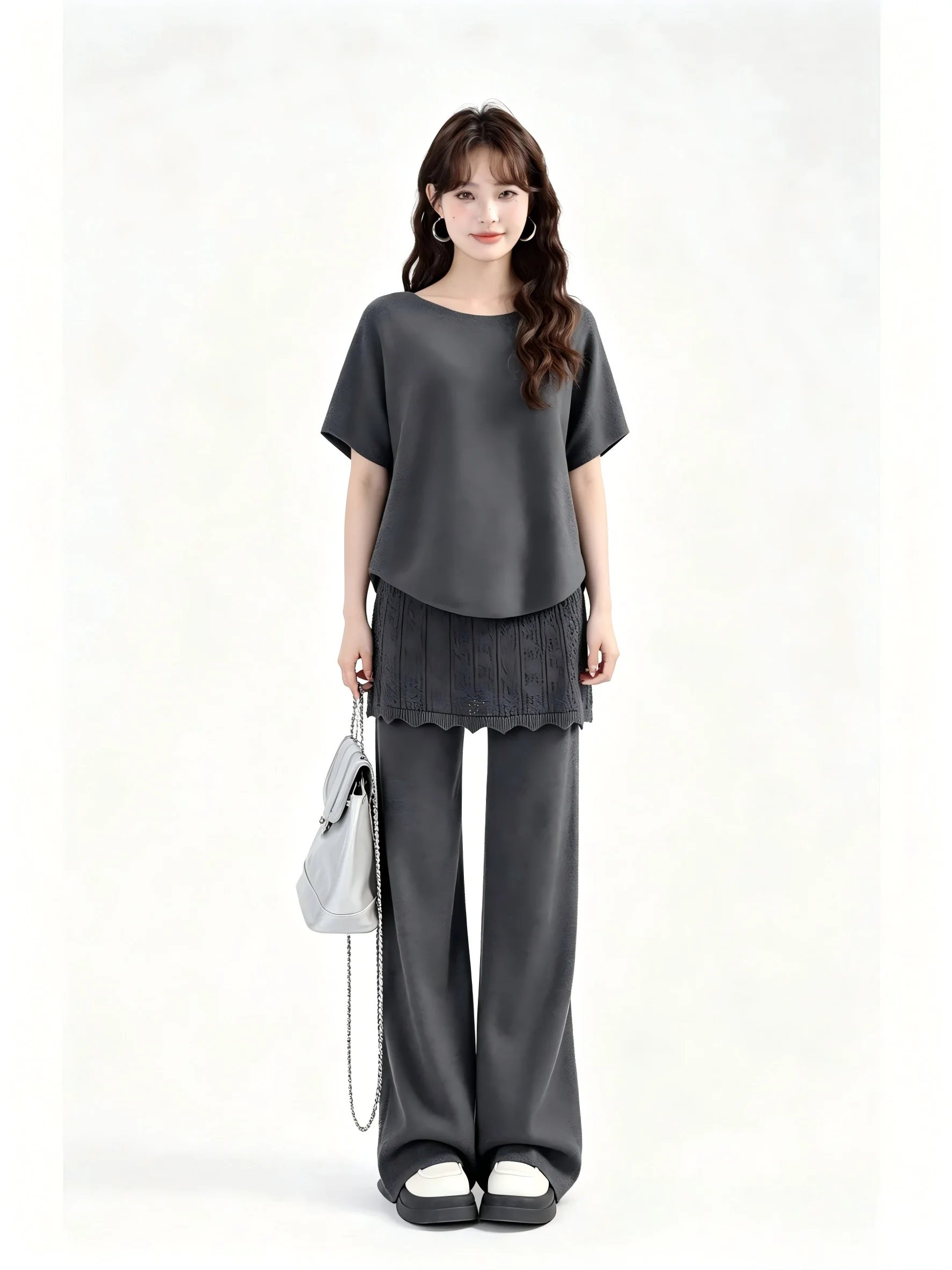 Lace Short Sleeve Knitted Set Women's Lazy Style Casual Versatile High Waist Pants Breathable Spring 2026 New Fashion Korean
Lace Short Sleeve Knitted Set Women's Lazy Style Casual Versatile High Waist Pants Breathable Spring 2026 New Fashion Korean