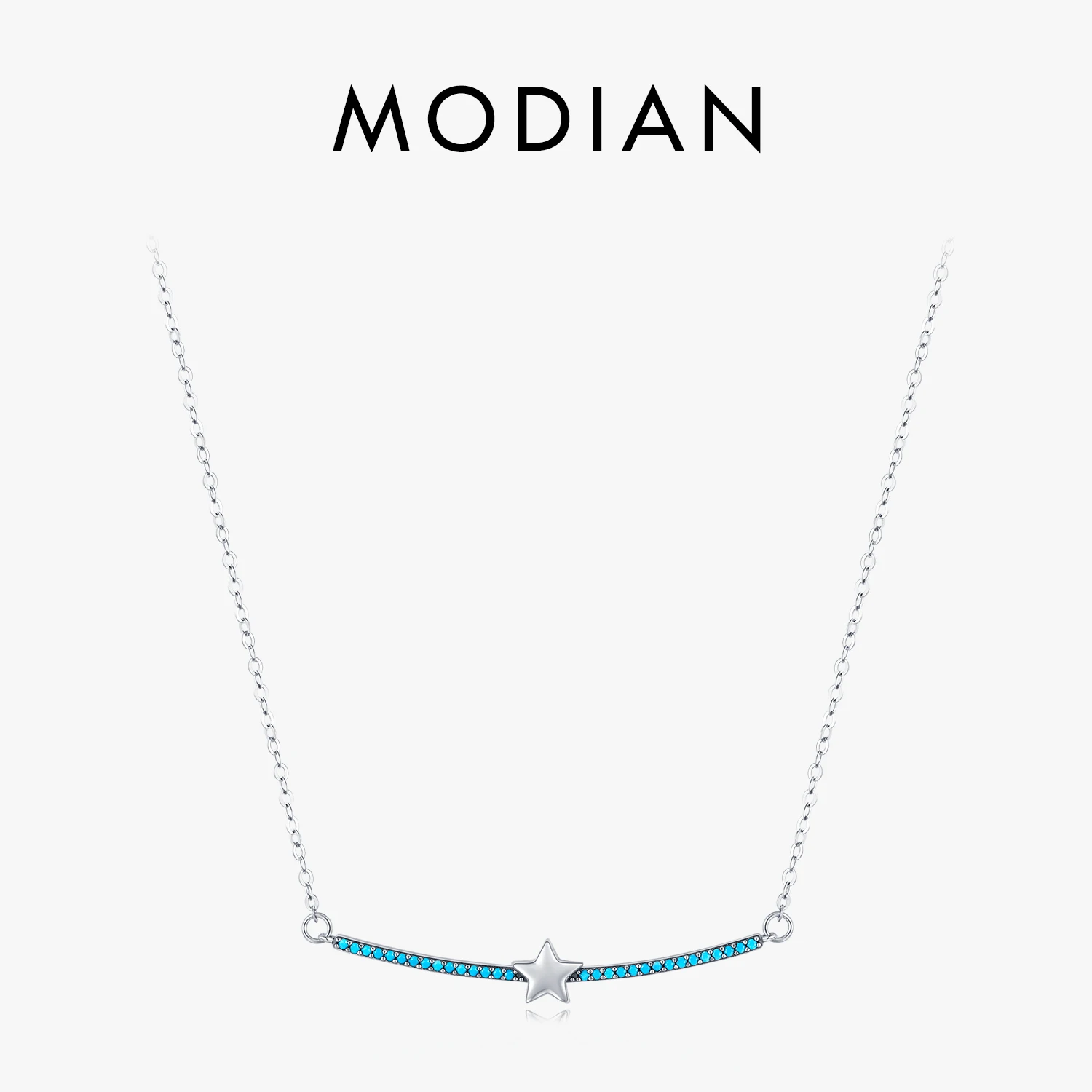 Цепочка Modian женская из серебра 100% пробы, с бирюзовым кулоном
Цепочка Modian женская из серебра 100% пробы, с бирюзовым кулоном