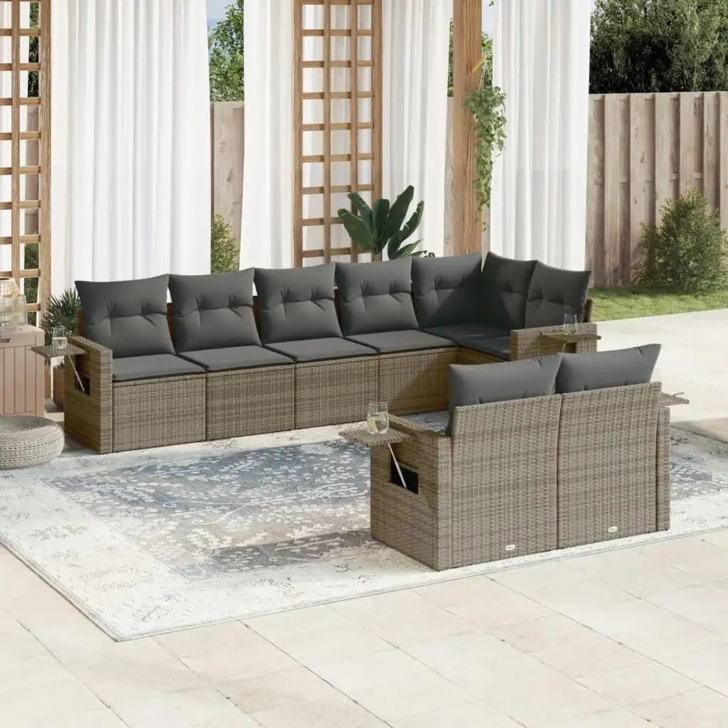 Stylish Grey PE Rattan Garden Sofa Set Powder Coated Steel Frame with Soft Polyester Cushions for Outdoor Comfort 
Stylish Grey PE Rattan Garden Sofa Set Powder Coated Steel Frame with Soft Polyester Cushions for Outdoor Comfort