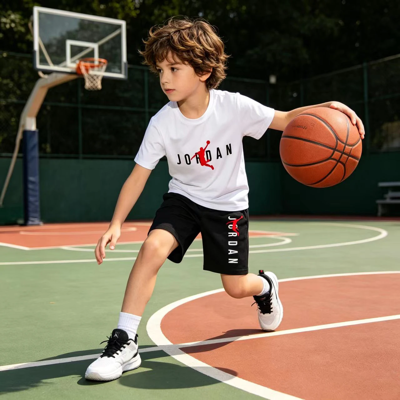 Summer Kids White Basketball T-shirt Sports clothes Letters Fashion Short-sleeved+Shorts Boys Girl Toddler 3-12 Years Casual Set
Summer Kids White Basketball T-shirt Sports clothes Letters Fashion Short-sleeved+Shorts Boys Girl Toddler 3-12 Years Casual Set