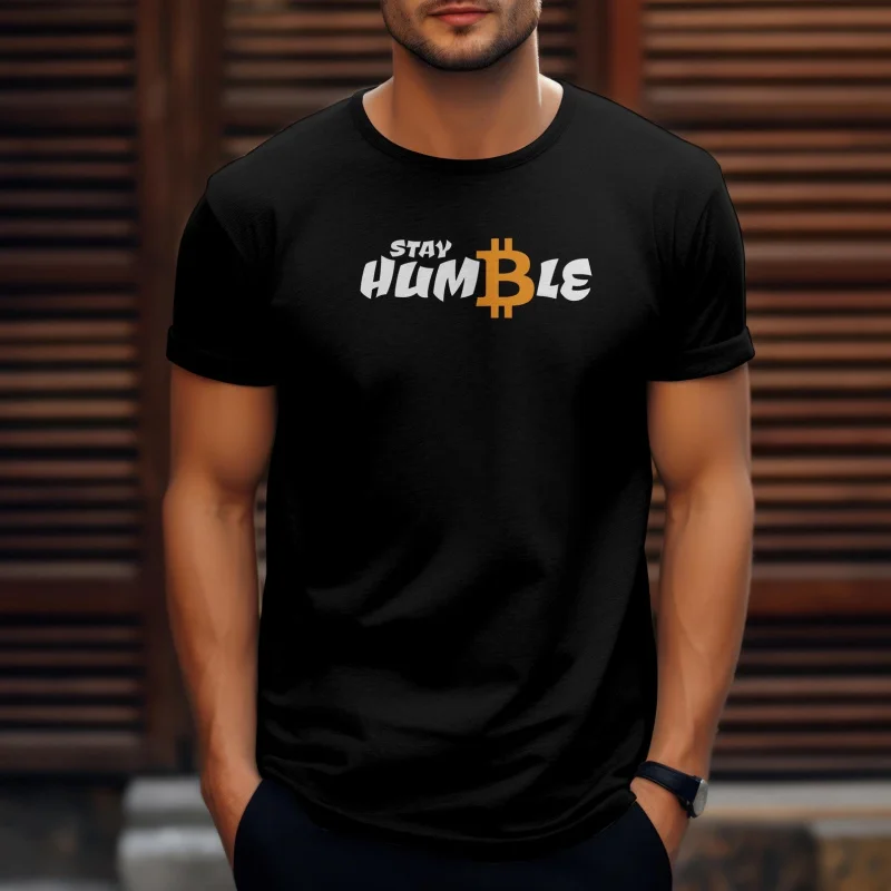 Stay Humble Bitcoin Gift t shirt for Crypto Traders BTC Fan Bitcoin Symbol tee 100% cotton Graphic clothes All size tops
Stay Humble Bitcoin Gift t shirt for Crypto Traders BTC Fan Bitcoin Symbol tee 100% cotton Graphic clothes All size tops
