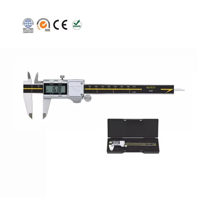 IP67 Waterproof Oil-proof Four Buttons Digital Caliper 0-12" 0-300mm High Precision Measuring Tool
IP67 Waterproof Oil-proof Four Buttons Digital Caliper 0-12" 0-300mm High Precision Measuring Tool