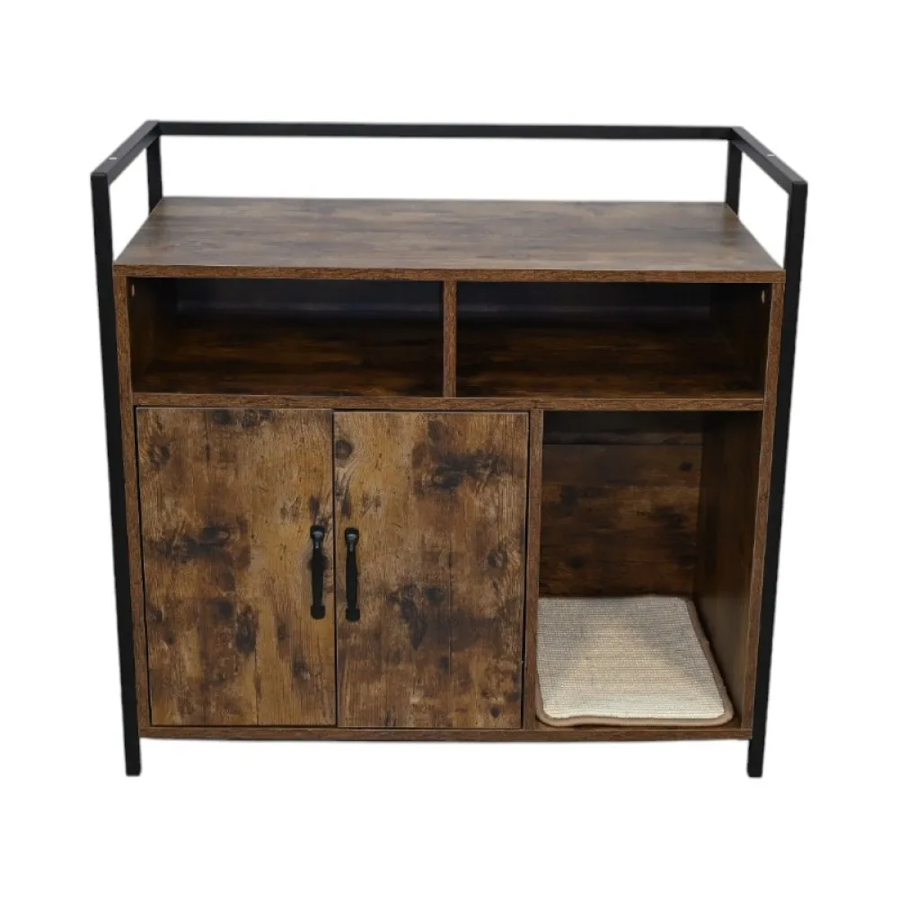 Rustic Brown Wooden Cat Litter Box Enclosure - Spacious Hidden with Mat (31.9"x17.7"x31.4",61 lbs)
Rustic Brown Wooden Cat Litter Box Enclosure - Spacious Hidden with Mat (31.9"x17.7"x31.4",61 lbs)