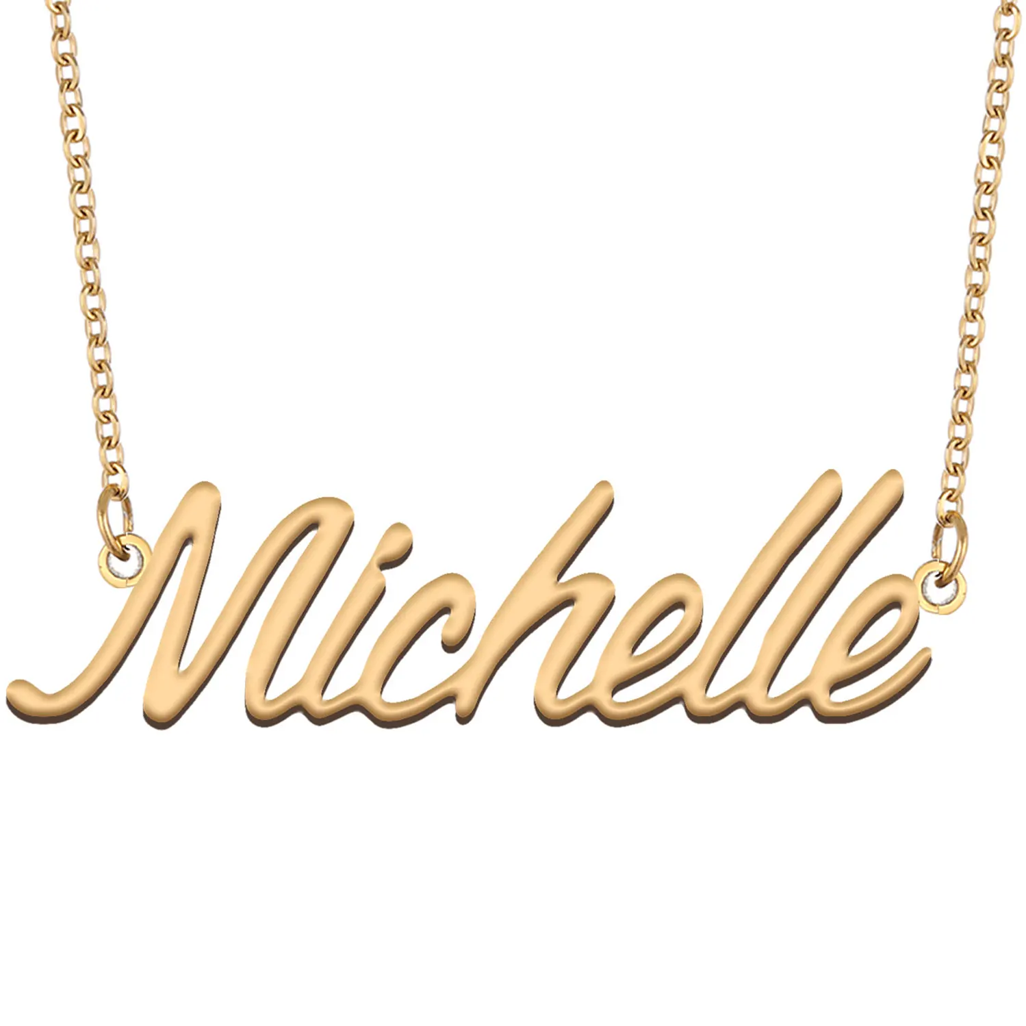 Stainless Steel 18k Gold Plated Michelle Name Necklace for Women Nameplate Pendant Jewelry Girlfriend Birthday Gift
Stainless Steel 18k Gold Plated Michelle Name Necklace for Women Nameplate Pendant Jewelry Girlfriend Birthday Gift