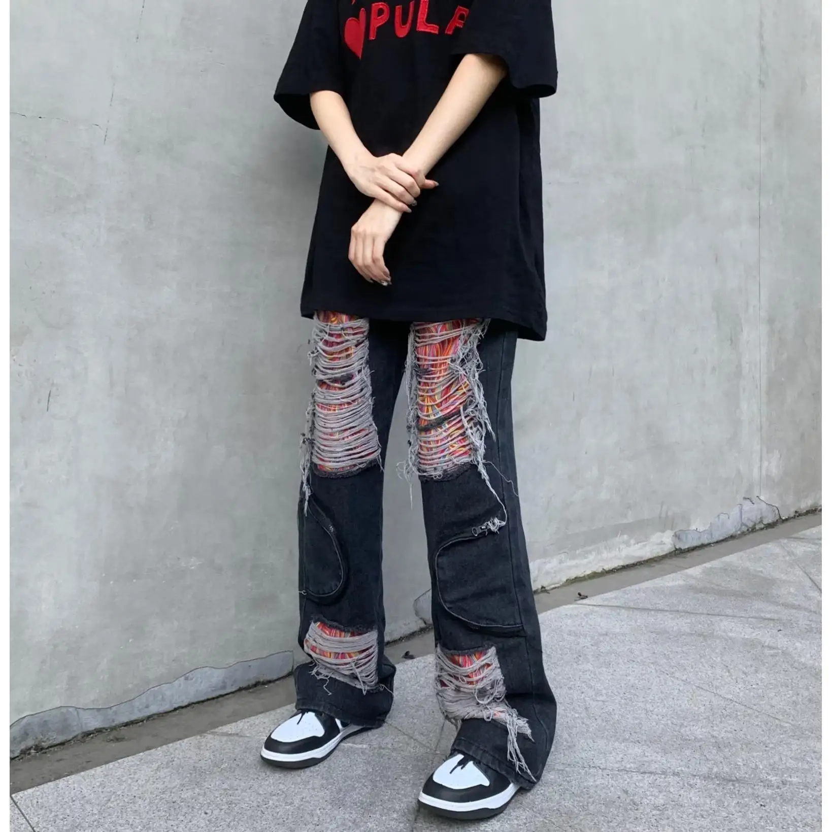 American Style High Street Hip Hop Loose plus Size Hole & Patch Jeans Straight Mopping Pants Trendy Men
American Style High Street Hip Hop Loose plus Size Hole & Patch Jeans Straight Mopping Pants Trendy Men