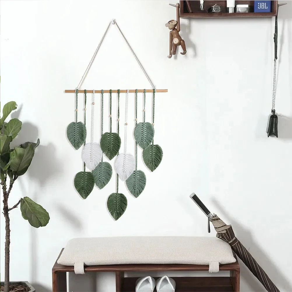 Boho Wall Decor Wall Hanging Leaves With Wooden Stick Cotton Thread For Bedroom Living Room Apartment Dorm (50 x 64cm)
Boho Wall Decor Wall Hanging Leaves With Wooden Stick Cotton Thread For Bedroom Living Room Apartment Dorm (50 x 64cm)