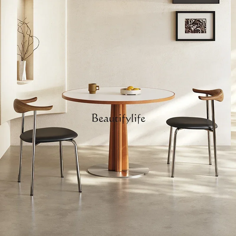 FG44Medieval rock slab dining table Nordic simple round table log small apartment
FG44Medieval rock slab dining table Nordic simple round table log small apartment