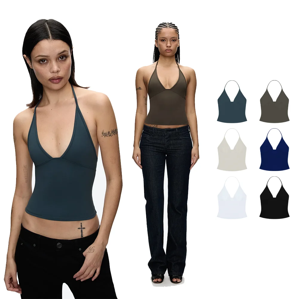 Tank Deep V Halter Neck Camisole, Slim Fit Short Crop Top, Tight-Fitting Waist-Cinching Backless Tank Top, Versatile Outerwear Solid Color Base Shirt
Tank Deep V Halter Neck Camisole, Slim Fit Short Crop Top, Tight-Fitting Waist-Cinching Backless Tank Top, Versatile Outerwear Solid Color Base Shirt