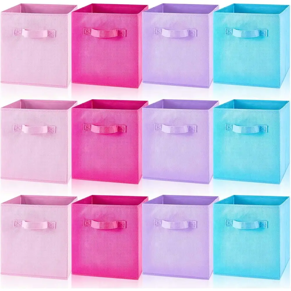 Set of 12 Foldable Fabric Storage Bins - 11 Multicolored Cube Baskets for Nursery & Room Organization
Set of 12 Foldable Fabric Storage Bins - 11 Multicolored Cube Baskets for Nursery & Room Organization