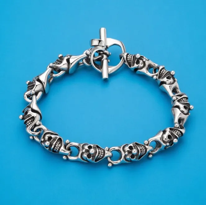 s925 sterling silver personality fashion minimalist hip hop men's clown bracelet vintage distressed trendy jewelry
s925 sterling silver personality fashion minimalist hip hop men's clown bracelet vintage distressed trendy jewelry