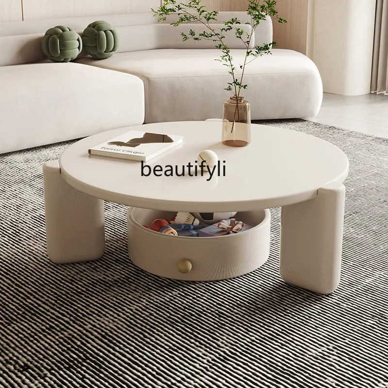 zq Nordic Coffee Table TV Cabinet Unit Living Room Home Small Apartment Cream Storage Round Table
zq Nordic Coffee Table TV Cabinet Unit Living Room Home Small Apartment Cream Storage Round Table