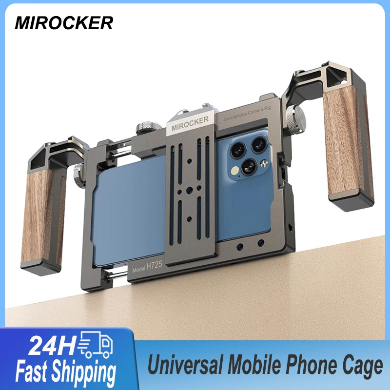 Mirocker Universal Mobile Phone Cage with wooden Dual Handle for iPhone samsung Photography Video Rig for Tripod Light Grip
Mirocker Universal Mobile Phone Cage with wooden Dual Handle for iPhone samsung Photography Video Rig for Tripod Light Grip