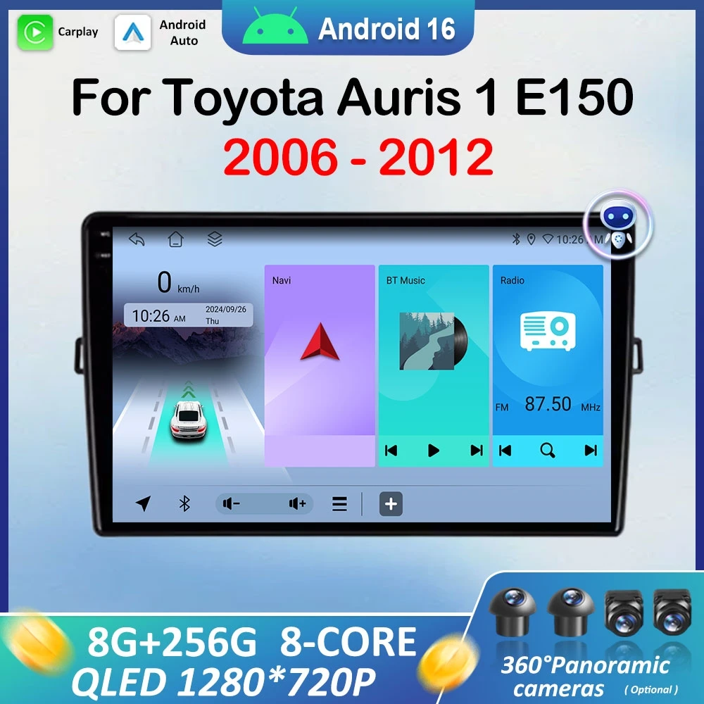 for Toyota Auris 1 E150 2006 2007 2008 - 2012 WIFI 10 inch Android 16 Wireless Caplay GPS Navi Bluetooth IPS Screen DSP Stereo
for Toyota Auris 1 E150 2006 2007 2008 - 2012 WIFI 10 inch Android 16 Wireless Caplay GPS Navi Bluetooth IPS Screen DSP Stereo