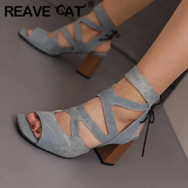 Женские босоножки на блочном каблуке REAVE CAT, модные повседневные сандалии с ремешком на щиколотке 7,5 см и шнуровкой, пикантные босоножки размеров 48, 49, 50
Женские босоножки на блочном каблуке REAVE CAT, модные повседневные сандалии с ремешком на щиколотке 7,5 см и шнуровкой, пикантные босоножки размеров 48, 49, 50