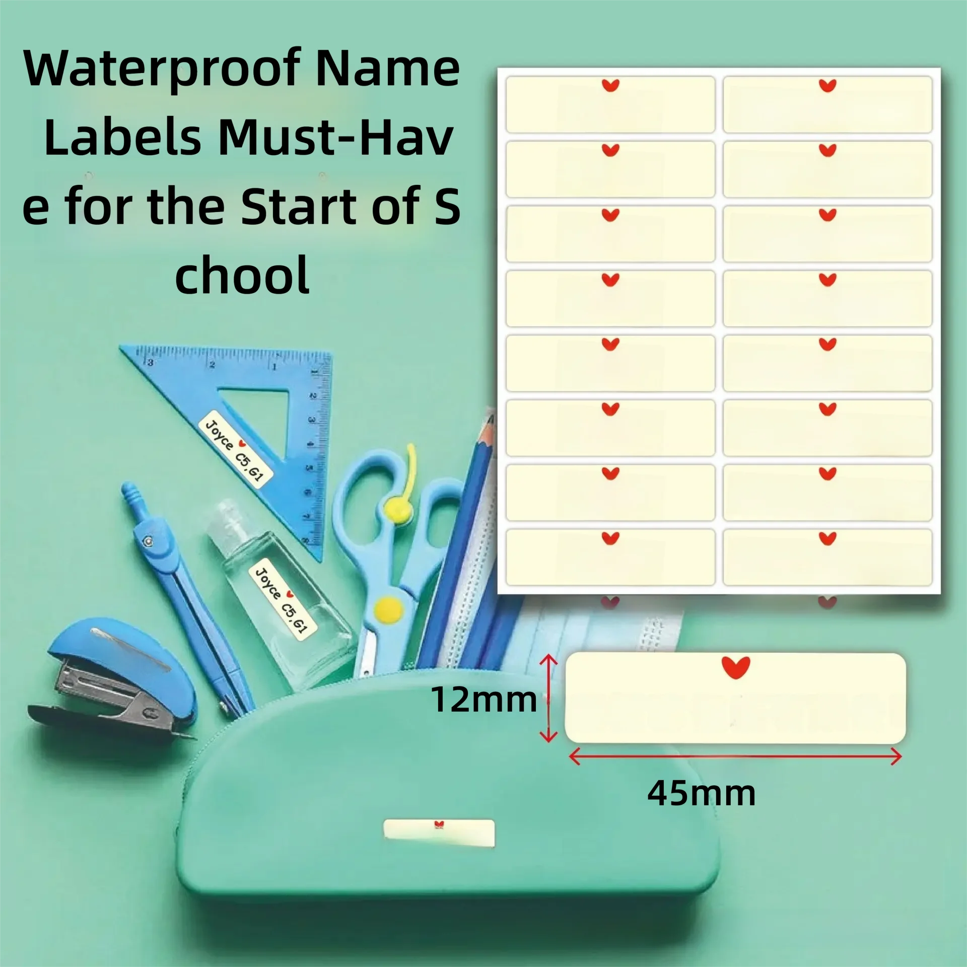 45*12mm Waterproof Name Stickers, Korean Style Reusable Labels for Kids School Supplies Back to School Gifts
45*12mm Waterproof Name Stickers, Korean Style Reusable Labels for Kids School Supplies Back to School Gifts