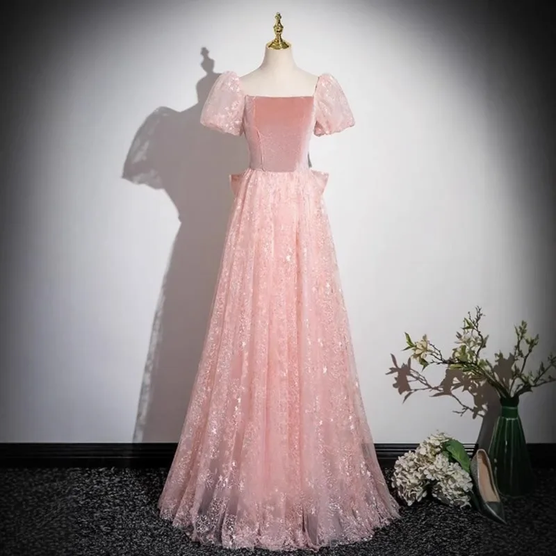 2026 New Women's Pink Square-Neck Evening Gown Fashion Slimming Art School Graduation Dress Custom Made for Bridal Toasting
2026 New Women's Pink Square-Neck Evening Gown Fashion Slimming Art School Graduation Dress Custom Made for Bridal Toasting