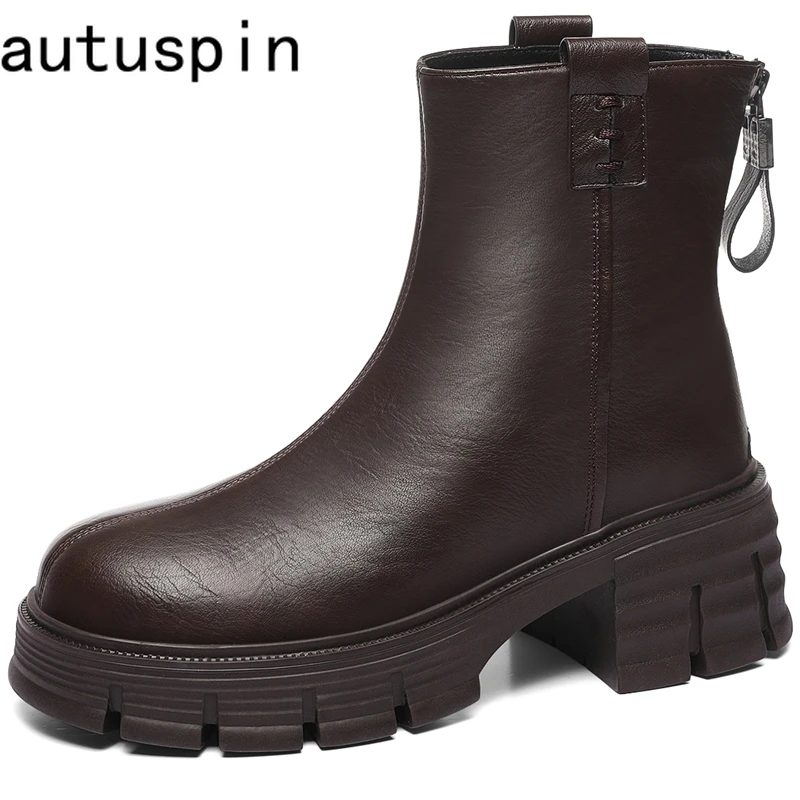 AUTUSPIN/женские короткие ботинки на толстом каблуке 6 см, офисная женская лаконичная обувь из искусственной кожи, зима-весна, модные ботинки челси на молнии сзади
AUTUSPIN/женские короткие ботинки на толстом каблуке 6 см, офисная женская лаконичная обувь из искусственной кожи, зима-весна, модные ботинки челси на молнии сзади