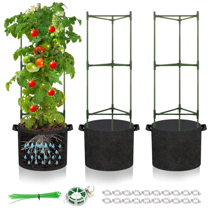 Комплект опор для томатов с 10-галлонными мешками для выращивания, 48 регулируемых по высоте опор для томатов с 65-футовой проволокой для подвязки, сверхпрочные опоры для томатов для
Комплект опор для томатов с 10-галлонными мешками для выращивания, 48 регулируемых по высоте опор для томатов с 65-футовой проволокой для подвязки, сверхпрочные опоры для томатов для