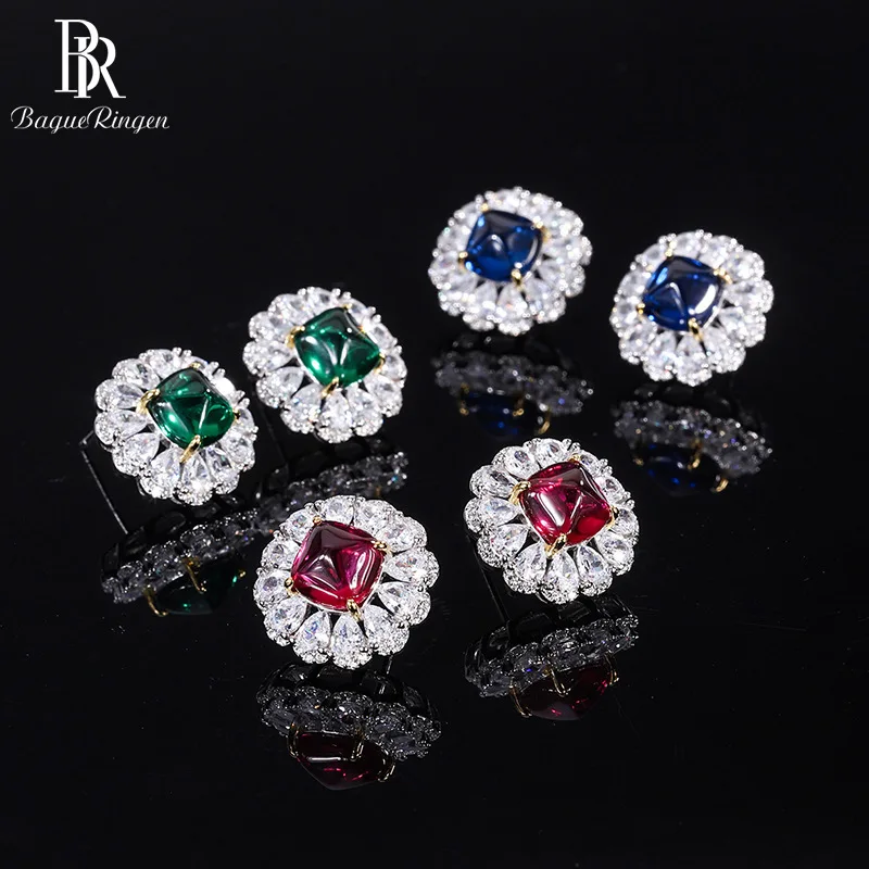 Bague Ringen 925 Sterling Silver Jewelry Gemstone Stud Earrings For Women 3 Colors 8*8mm Flower Stone Wedding Party Female Gifts
Bague Ringen 925 Sterling Silver Jewelry Gemstone Stud Earrings For Women 3 Colors 8*8mm Flower Stone Wedding Party Female Gifts