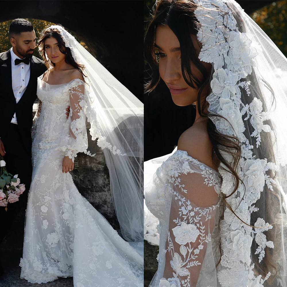 Luxury Lace Illusion Mermaid Wedding Dresses Strapless Neck Appliques Plus Size Bridal Gowns Robe de mariée With Veil
Luxury Lace Illusion Mermaid Wedding Dresses Strapless Neck Appliques Plus Size Bridal Gowns Robe de mariée With Veil