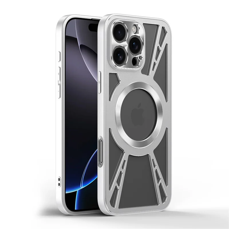 Magnetic Metal For Magsafe Phone Case For iphone 11 12 13 14 15 16 Pro Max Hollow Cooling TPU Frame Wireless Charging Shock Case
Magnetic Metal For Magsafe Phone Case For iphone 11 12 13 14 15 16 Pro Max Hollow Cooling TPU Frame Wireless Charging Shock Case