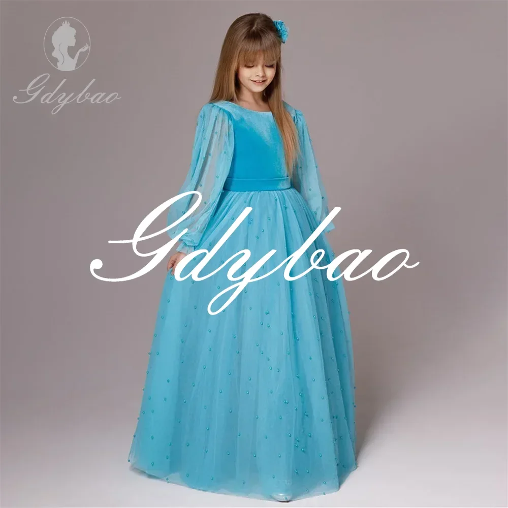 Simple Long Puff Sleeve Classic Pleat Flower Girl Dress Bow Floor Length A Line Elegant First Communion Gown Customized 2025
Simple Long Puff Sleeve Classic Pleat Flower Girl Dress Bow Floor Length A Line Elegant First Communion Gown Customized 2025