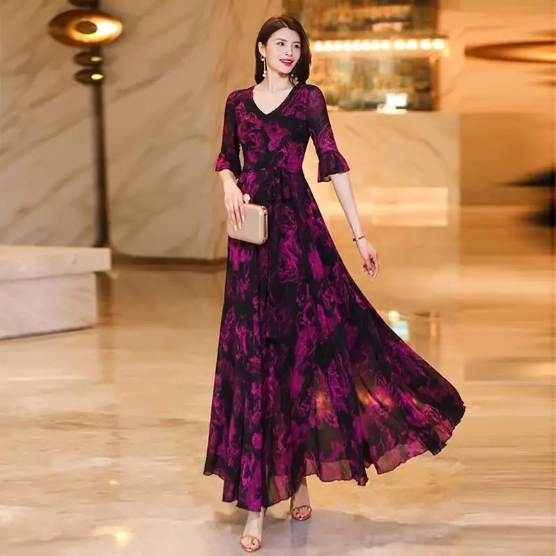 Women Boho Printed Chiffon Dress Summer Elegant Sleeveless V Neck Ruffle A Line Dress Casual Loose Beach Party Sundress S859
Women Boho Printed Chiffon Dress Summer Elegant Sleeveless V Neck Ruffle A Line Dress Casual Loose Beach Party Sundress S859