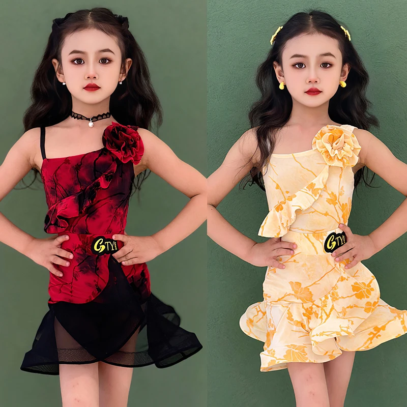 Children Latin Dance Performance Dress Girls Practice Clothing Cha Cha Rumba Samba Dance Training Dress Red Yellow Dress NV24019
Children Latin Dance Performance Dress Girls Practice Clothing Cha Cha Rumba Samba Dance Training Dress Red Yellow Dress NV24019
