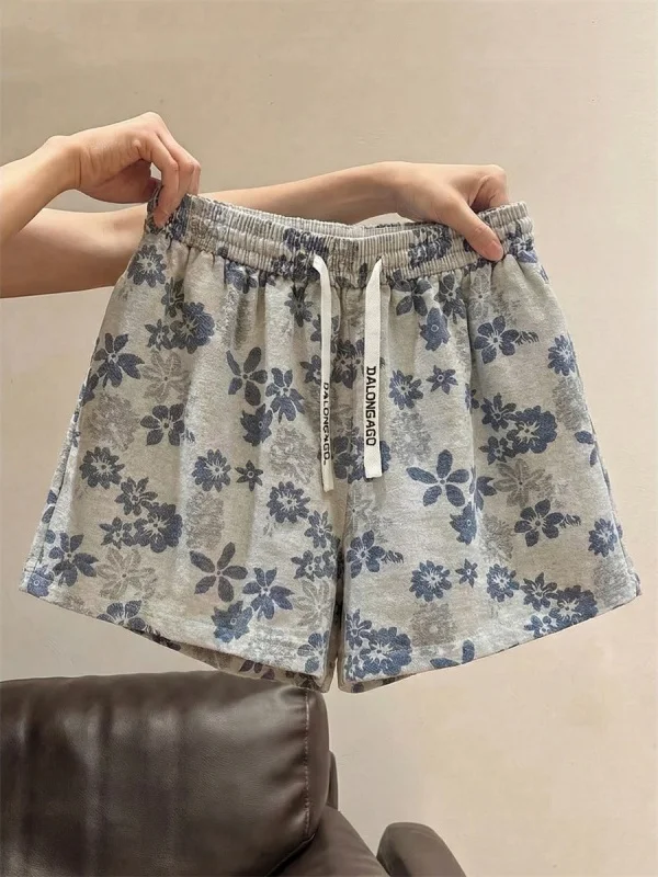 Loose Wide Leg Pants Women's Casual Sports Shorts Floral Print Comfortable Korean Style Outlet High Waist Cotton Blend Summer
Loose Wide Leg Pants Women's Casual Sports Shorts Floral Print Comfortable Korean Style Outlet High Waist Cotton Blend Summer