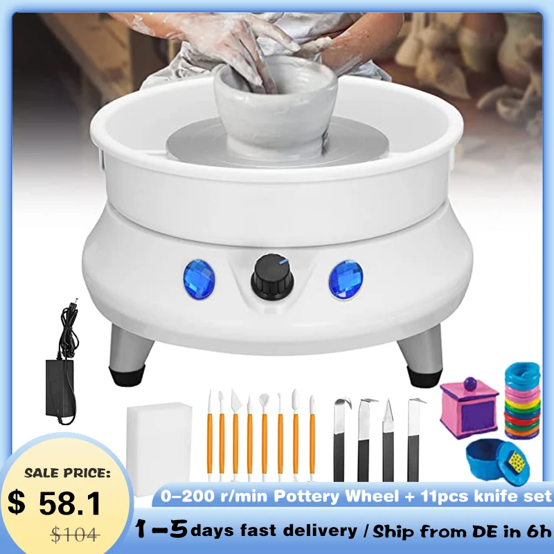 60W Potter's Wheel Electric Pottery Wheel Machine With Detachable ABS Basin 13cm Plate For Ceramic Working Clay Crafts DIY Tools
60W Potter's Wheel Electric Pottery Wheel Machine With Detachable ABS Basin 13cm Plate For Ceramic Working Clay Crafts DIY Tools
