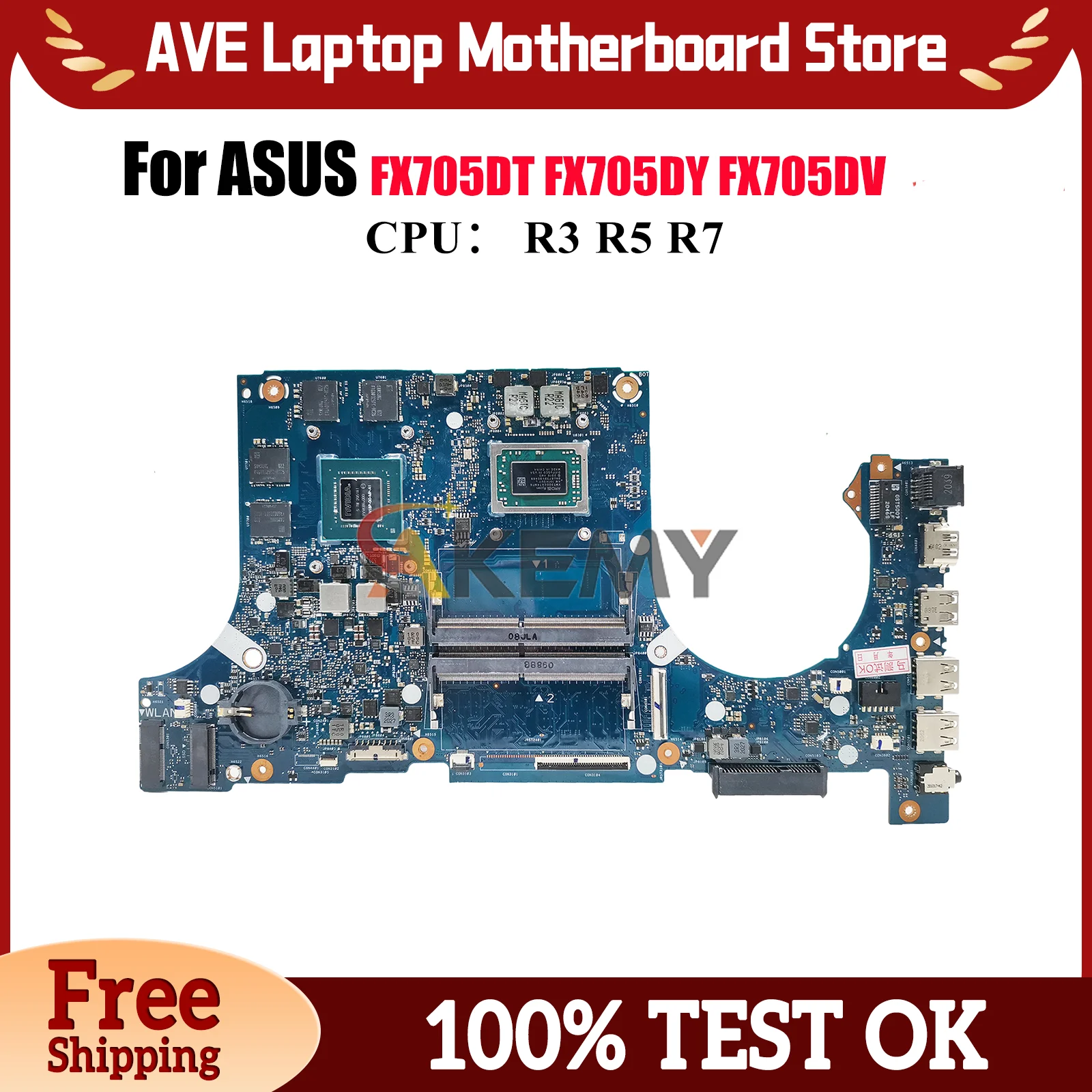 FX705DT Laptop Motherboard For ASUS TUF Gaming FX95D FX705GT FX705GD FX505D FX705GE Mainboard W/ R3 R5 R7 CPU tests OK fast ship
FX705DT Laptop Motherboard For ASUS TUF Gaming FX95D FX705GT FX705GD FX505D FX705GE Mainboard W/ R3 R5 R7 CPU tests OK fast ship