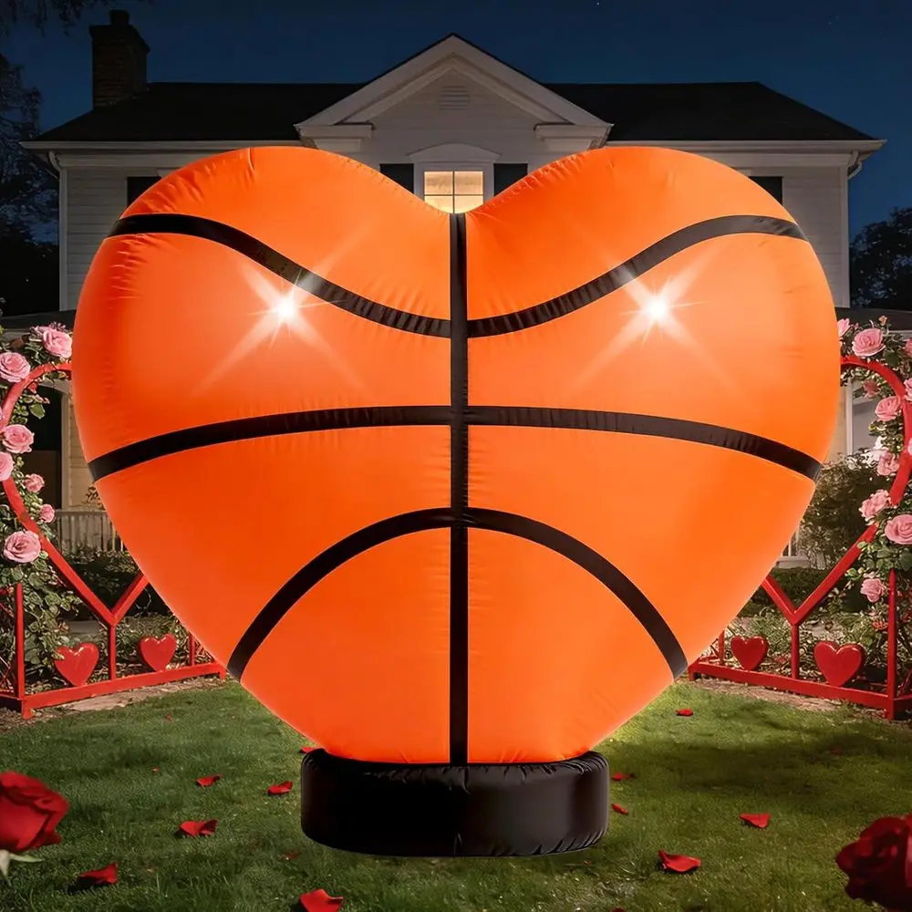 Надувной декоративный баскетбольный мяч «Сердце» на День святого Валентина, 1.2 м, с встроенным насосом и 2 светодиодами, для баскетбольной площадки/двора
Надувной декоративный баскетбольный мяч «Сердце» на День святого Валентина, 1.2 м, с встроенным насосом и 2 светодиодами, для баскетбольной площадки/двора