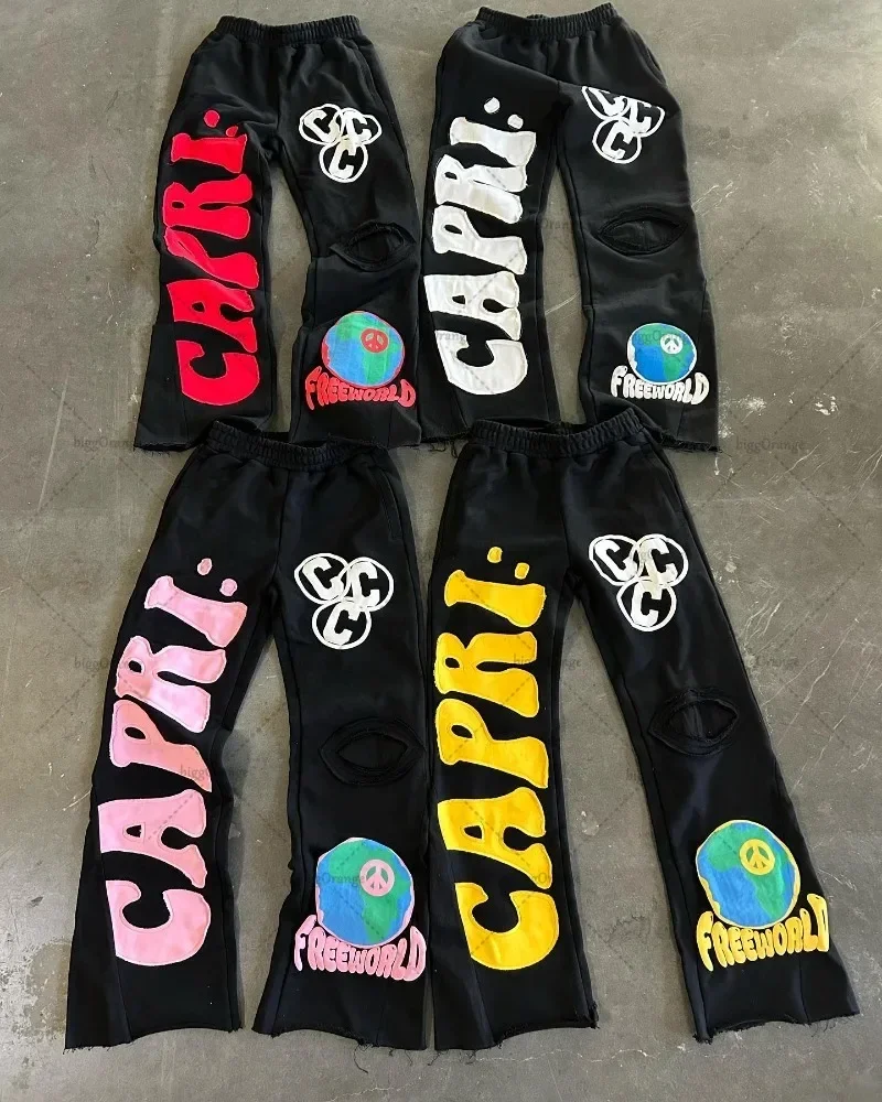 New Embroidered Trousershigh Street Pants Women European and American Men Y2K Retro Casual Knitted Trendy Brand Wide-leg Pants
New Embroidered Trousershigh Street Pants Women European and American Men Y2K Retro Casual Knitted Trendy Brand Wide-leg Pants