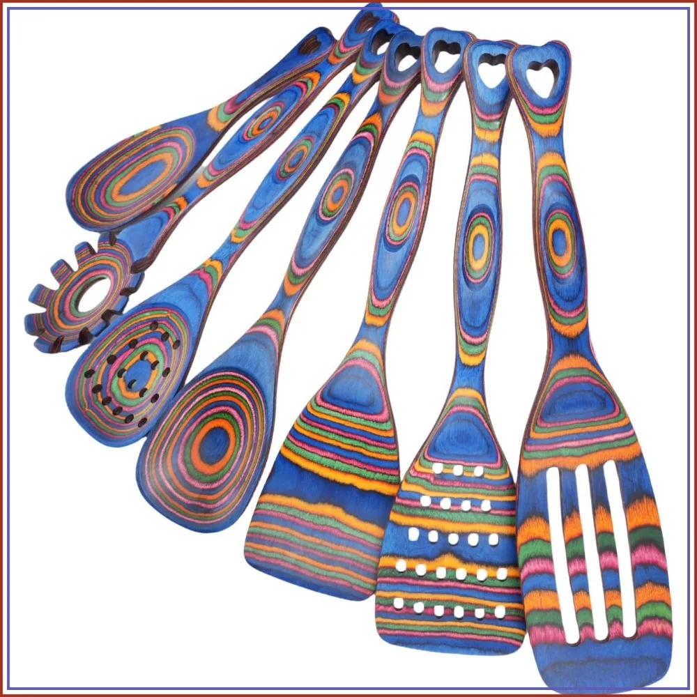 7-Piece Wooden Cooking Utensils Set - Pakkawood Spoons with Ergonomic Non-Slip Handles, Heat-Resistant & Stylish for Non-Stick Cookware
7-Piece Wooden Cooking Utensils Set - Pakkawood Spoons with Ergonomic Non-Slip Handles, Heat-Resistant & Stylish for Non-Stick Cookware