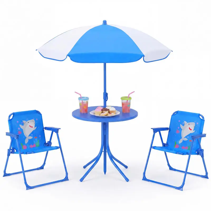 Outdoor Table and Chair Set with 2 Folding Chairs and Height Adjustable Umbrella-Navy
Outdoor Table and Chair Set with 2 Folding Chairs and Height Adjustable Umbrella-Navy